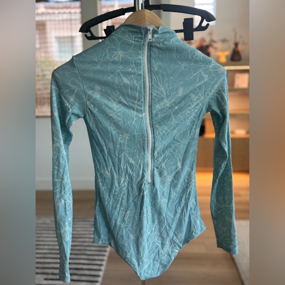 Acacia Swimwear Floral Blue Long Sleeve Top